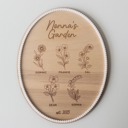  Personalized Grandma Mom Garden Sign | Birth Month Flowers + Established Date | Scalloped Acrylic Frame