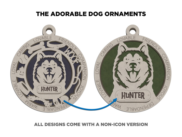 Personalized Dog Breed Ornament – Custom Pet Name Car Charm