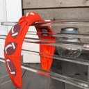 Orange Football Seed Beaded Top Knot Headband