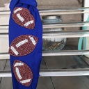 Blue Football Seed Beaded Top Knot Headband