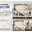  Stadium Series Baseball Stadium Travel Checklist Map – 18" x 10" Engraved Wooden US Map with Customizable Nameplate