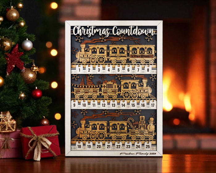 Christmas Countdown Express Train-Themed Days Until Christmas Sign Express
