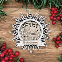 Christmas Train- Design 7 Handcrafted Winter Wonderland Ornaments | Layered Baltic Birch & Pattern Ply Snowflakes | Christmas Tree Décor with Santa, Snowman, Nativity & More
