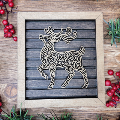 Handcrafted Christmas Shiplap Style Birch Wood Framed Signs – 9 Holiday Designs