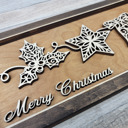  Personalized Holiday Line Art Signage Handcrafted Baltic Birch | OBX Made Christmas Mantel Décor | Minimalist Wood Christmas Sign