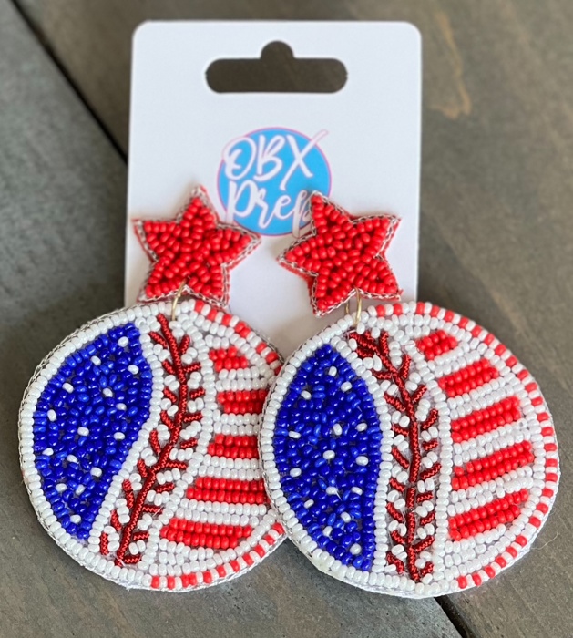 Handmade Seed Bead Baseball & Softball Dangle Earrings ⚾🥎 