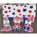  Handmade Patriotic Red White and Blue Triple Stars Earrings