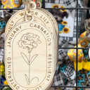  Birth Month Flower Engraved Wood Ornaments – Keepsake Gift