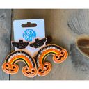  Halloween Rainbow With Pumpkin Seed Bead Drop Earrings