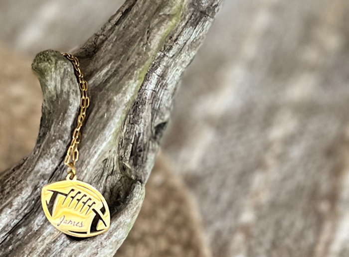 Personalized Football Necklace - Free Engraving - Personalized Gifts