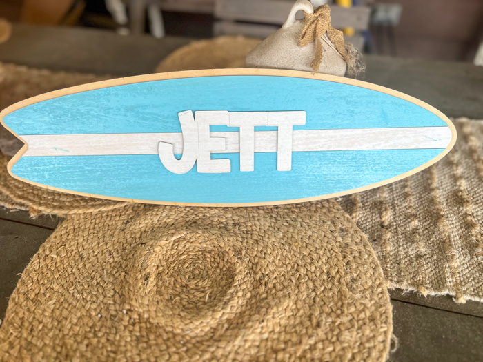 Handcrafted Personalized Surfboard Sign 