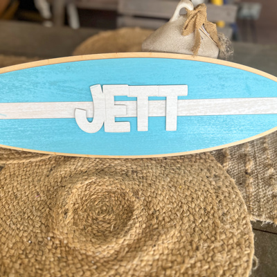 Handcrafted Personalized Surfboard Sign 