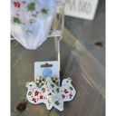  Peace Dove Festive Embroidered and Beaded Dangle Earrings OBX Prep Exclusive S