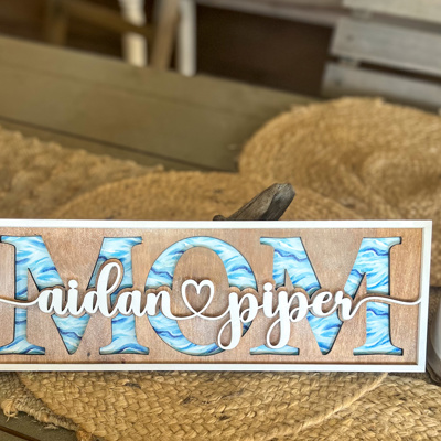 Personalized Mom Name Sign with Kids Names | Custom Mother’s Day Gift