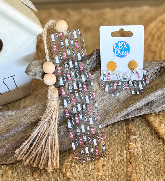 Lighthouse Acrylic Bookmark | Coastal Clear Bookmark with Nautical Design
