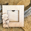  Birth Flower Frame | Personalized Wood Photo Frame | Magnetic or Easel Back