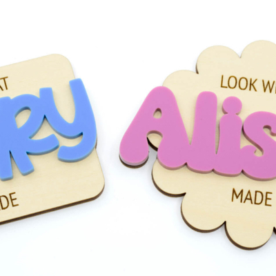 Personalized "Look What [Custom Name] Made!" Personalized Wooden Magnet, Children's Art Magnets