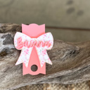 Personalized Tumbler Topper with Bow | Custom Acrylic Cup Charm Lid Accessory