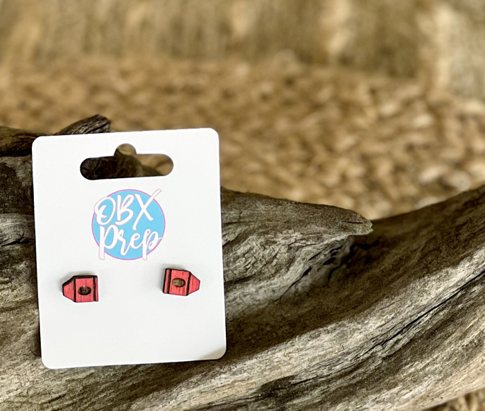 Mini Teacher + Girl Stud Earrings – Hand Painted Birch Wood