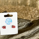  Mini Teacher + Girl Stud Earrings – Hand Painted Birch Wood