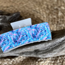  Purple & Blue Palm Tree Leather Hair Claw – Handmade in the Outer Banks