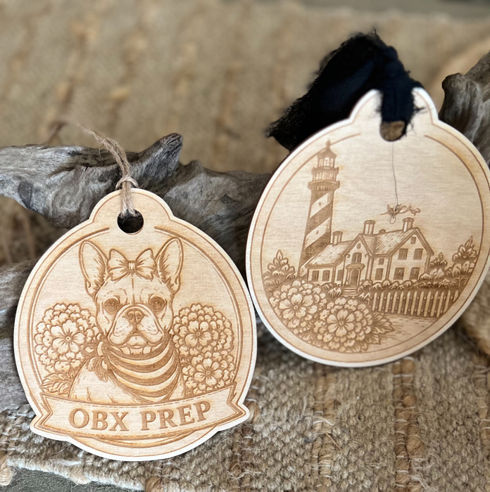 French Bulldog Ornament | Coastal Garden Frenchie Car Charm | Personalized Beach Ornament | Hydrangea Dog Ornament | Custom Coastal Gift