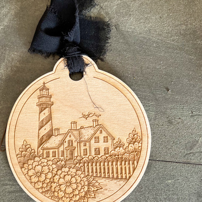 Coastal Garden Lighthouse Ornament / Car Charm