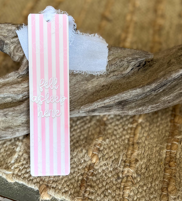 Personalized Pink Stripe Acrylic Bookmark