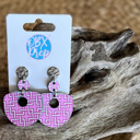Pink Swell Hoop Preppy Trellis Earring Collection – Handmade in the OBX