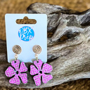 Pink Floral Preppy Trellis Earring Collection – Handmade in the OBX