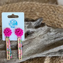  Preppy Roses Leather Dangle Earrings