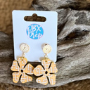 Yellow Floral Preppy Trellis Earring Collection – Handmade in the OBX