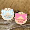  East Coast Summer Keychain | Preppy Acrylic & Wood Key Ring with Gingham Bow | Coastal Prep Bag Charm | Pink or Blue Summer Accessory