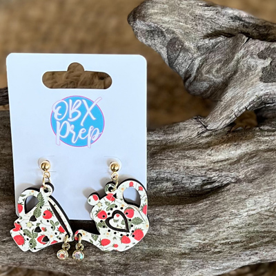 Strawberry Vine Teapot & Teacup Dangle Earrings- Handmade in OBX