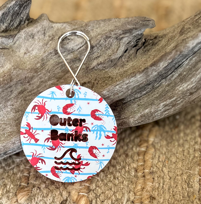 Personalized Coastal Critters Acrylic Keychain | Lobster, Shrimp & Crab Bag Tag | Your Favorite Beach Keepsake