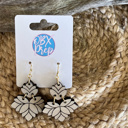 Abstract Floral Hand Painted Wood Dangle Earrings 