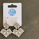  Abstract Floral Hand Painted Wood Dangle Earrings 