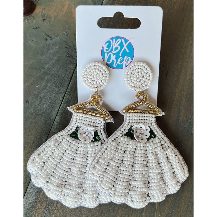 Wedding Dress Seed Beaded Dangle Earrings – A Bride’s Must-Have Accessory! 💒✨