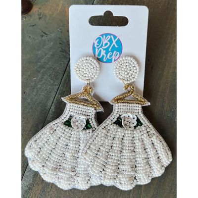 Wedding Dress Seed Beaded Dangle Earrings – A Bride’s Must-Have Accessory! 💒✨