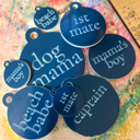  Custom Dog Tag & Matching Owner Keychain