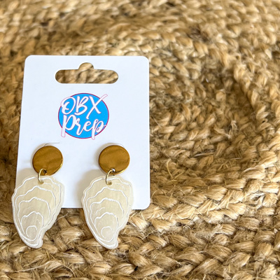 Pearl Oyster Shell Earrings | Coastal Pearl Acrylic Earrings | Summer Statement Earrings | Beach Wedding Jewelry | OBX Prep