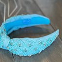  Ocean Blue Beaded Headband with Rhinestone Details