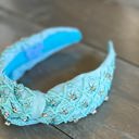 Ocean Blue Beaded Headband with Rhinestone Details