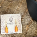  Coastal Harvest Glow Teardrop Earrings | Iridescent Coral Shell Dangle Earrings