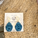  Coastal Harvest Ginger Jar Earrings | Blue & Pearl Statement Earrings