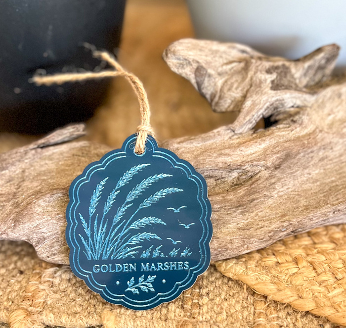 Coastal Harvest Engraved Ornaments | Blue & White Acrylic or Baltic Birch