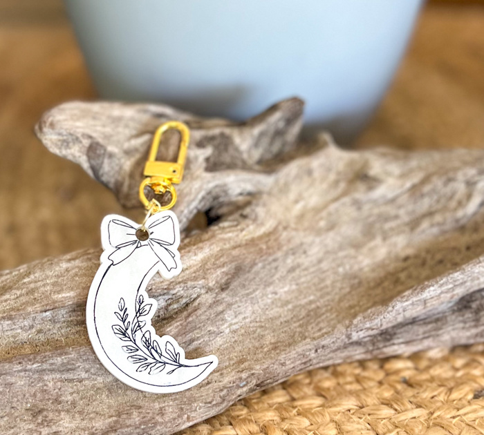 Coastal Harvest Crescent Moon Bag Charm & Keychain