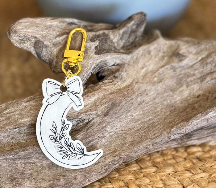 Coastal Harvest Crescent Moon Bag Charm & Keychain