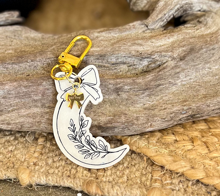 Coastal Harvest Crescent Moon Bag Charm & Keychain