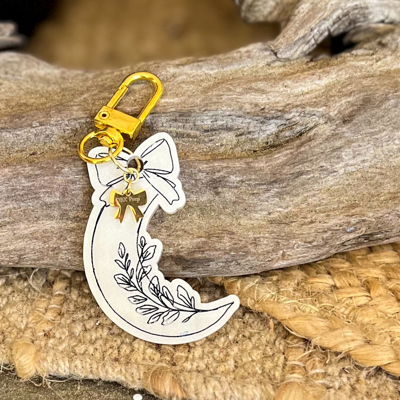 Coastal Harvest Crescent Moon Bag Charm & Keychain